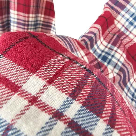 Womens Winter Warm Classic Long Red Gray Blue Plaid Fleece Flannel Ugg Robe M/L - Picture 8 of 11